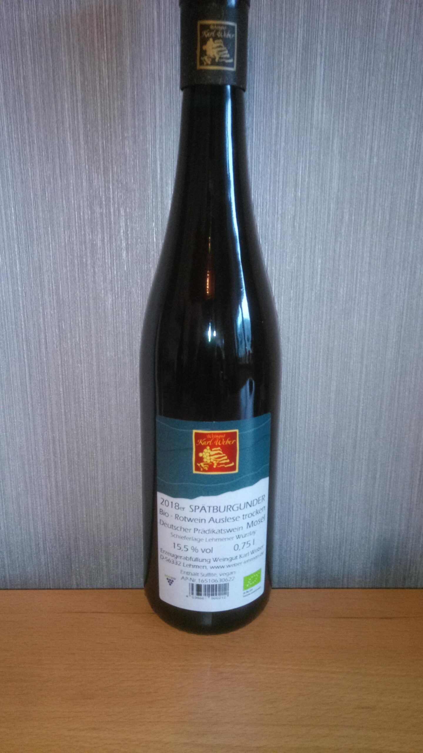 Spätburgunder Rotwein trocken 2018 Auslese